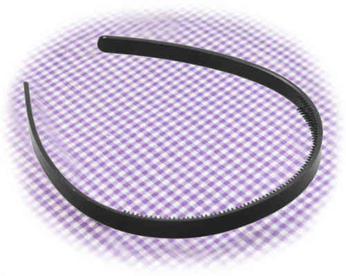 Haarreif - Kunststoff - 10 mm - schwarz - mit Zähnen